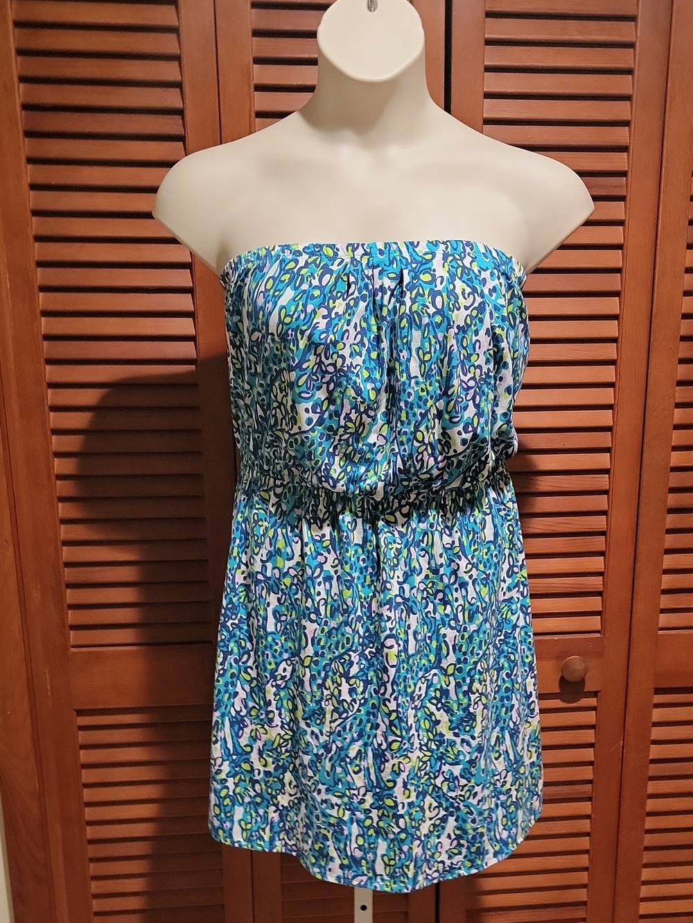 LILLY PULITZER WINDSOR SEA BLUE TUBE STRAPLESS DRESS